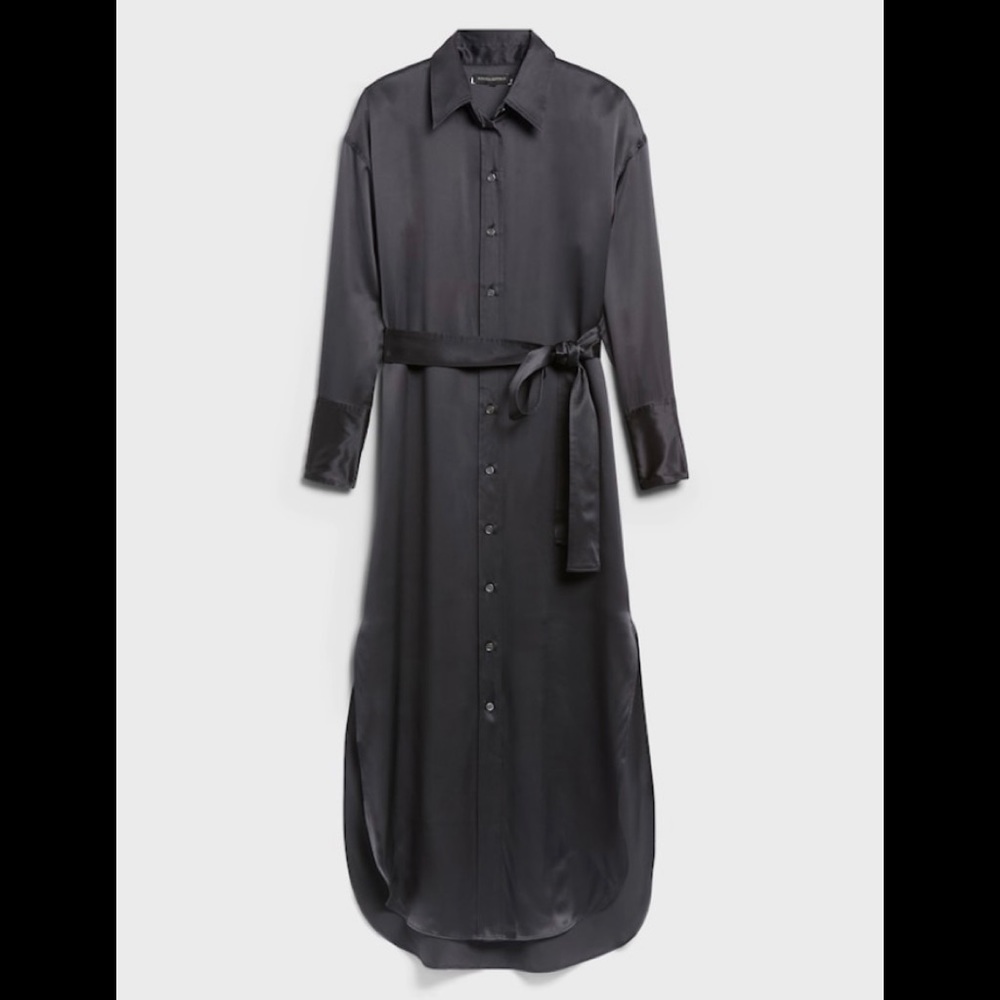 NWT-Banana Republic Silk Maxi Shirtdress, Medium